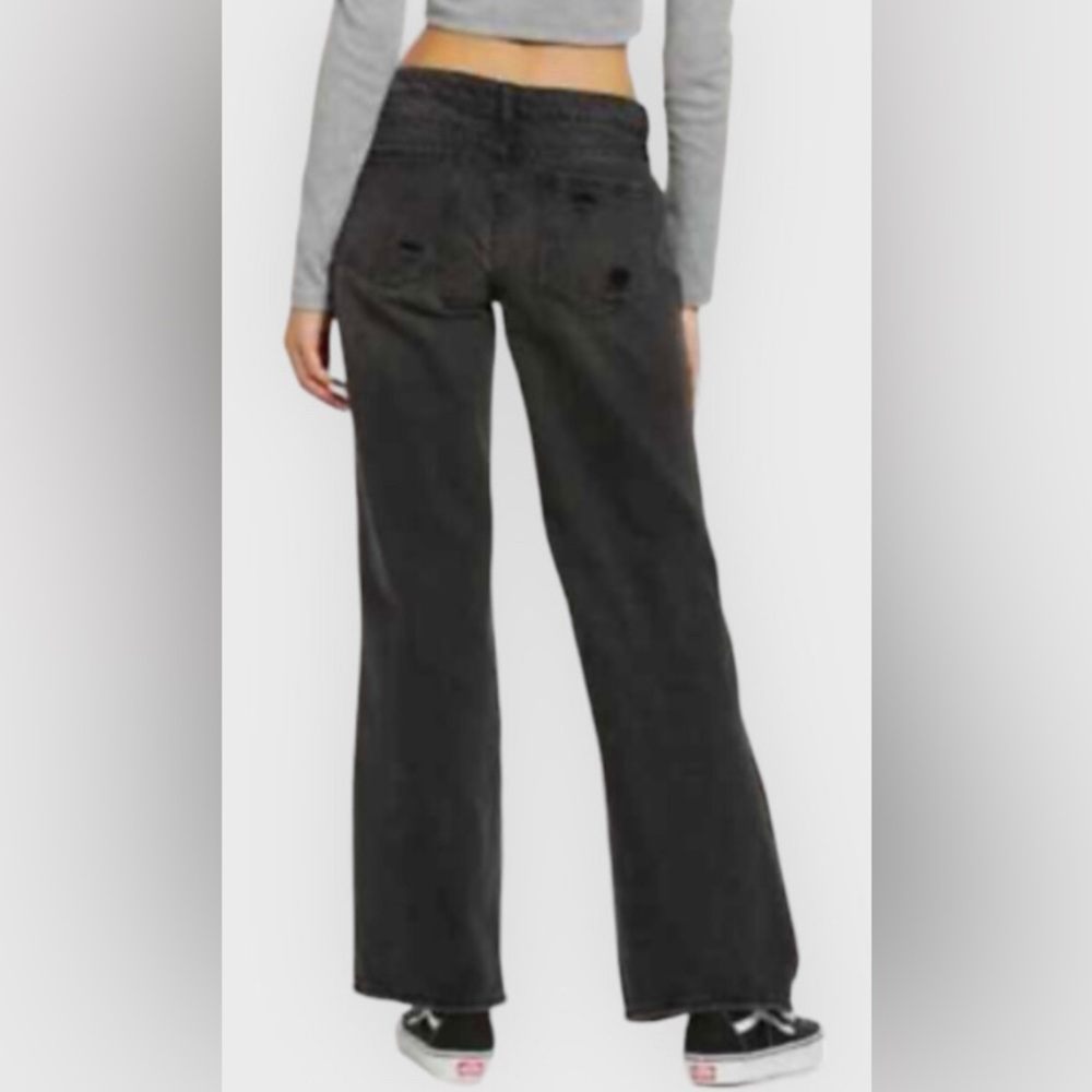 BP Wide leg jeans in Black Destroyed distressed 100% cotton size 31 - Picture 3 of 15